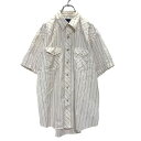 【中古】【古着】 Wrangler 半袖 ウエスタン シャツ L ホワイト パープル ラングラー スナップボタン 古着卸 アメリカ仕入 a503-7149