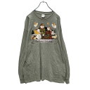【中古】【古着】 長袖 プリント Tシャツ XL ライトグリーン ビッグサイズ レトロ スノーマン ロンT 古着卸 アメリカ仕入れ a411-5133