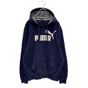 【中古】【古着】 PUMA スウェット パーカー M ネイビー ホワイト プーマ ロゴ フーディー スポーツ 古着卸 アメリカ仕入れ a412-5010