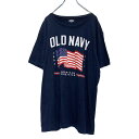 【中古】【古着】 半袖 プリント Tシャツ XL ネイビー OLD NAVY AMERICAN TRADITION 古着卸 アメリカ仕入 a503-7315