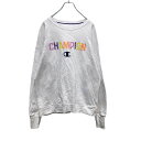 【中古】【古着】 Champion スウェット トレーナー L ホワイト カラフル ロゴ チャンピオン スポーツ ストリート 古着卸 アメリカ仕入 a503-7...