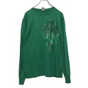 【中古】【古着】 FRUIT of the LOOM 長袖 プリント Tシャツ S グリーン フルーツオブザルーム ロンT ロングTシャツ 古着卸 アメリカ仕入...