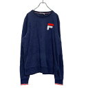 【中古】【古着】 FILA ロゴスウェット Mサイズ フィラ スポーツ トレーナー 紺 ネイビー 古着卸 アメリカ仕入 a504-5119