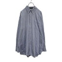 【中古】【古着】 NAUTICA 長袖 シャツ 17 34/35 ブルー ノーティカ 無地 シンプル ボタンダウン 80s2PLY 古着卸 アメリカ仕入 a50...