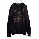 【中古】【古着】 CRIMINAL BOYS プリントスウェット Lサイズ 黒 ブラック トレーナー 古着卸 アメリカ仕入 a504-5163