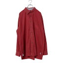 TOMMY HILFIGER 長袖 ボタンダウンシャツ XLサイズ ビッグサイズ トミーヒルフィガー 赤 レッド 古着卸 アメリカ仕入 a504-5381