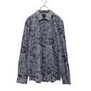 BURTONMENSWEAR 長袖 柄シャツ XXL ブルー ネイビー バートンメンズウェア ビッグサイズ 花 葉 古着卸 アメリカ仕入 a504-6219