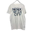 OLD NAVY 半袖 プリント Tシャツ M ホワイト オールドネイビー ビッグプリント ニューヨーク 古着卸 アメリカ仕入 a504-6279