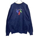 M&C sports wear ロゴ スウェット トレーナー L ネイビー エムアンドシースポーツウェア クリスマス 古着卸 アメリカ仕入 a504-6493