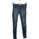 【中古】【古着】 HOLLISTER デニムパンツ W26 ホリスター ブルー スーパースキニー 古着卸 アメリカ仕入 2305-150