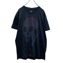 【中古】【古着】 半袖 プリント Tシャツ L ブラック スカル 骸骨 ドット 古着卸 アメリカ仕入 a505-5413