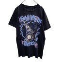 【中古】【古着】 半袖 プリント Tシャツ M〜 ブラック ブルー パープル クロス ロザリオ 古着卸 アメリカ仕入 a505-5421