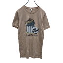 【中古】【古着】 CANVAS 半袖 プリント Tシャツ S ベージュ ゴミ箱 ダストボックス 古着卸 アメリカ仕入 a505-5423