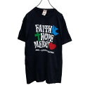 【中古】【古着】 JHK 半袖 プリント Tシャツ L ブラック 文字 古着卸 アメリカ仕入 a505-5427
