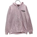 【中古】【古着】 GILDAN プリント スウェットトレーナー M レディース ピンク ギルダン フーディ ジップアップ ポケット 古着卸 アメリカ仕入 a505-5539