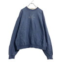 【中古】【古着】 top stitch ロゴ スウェット トレーナー レディース L ブルー ラインストーン 雪の結晶 古着卸 アメリカ仕入 a505-5603
