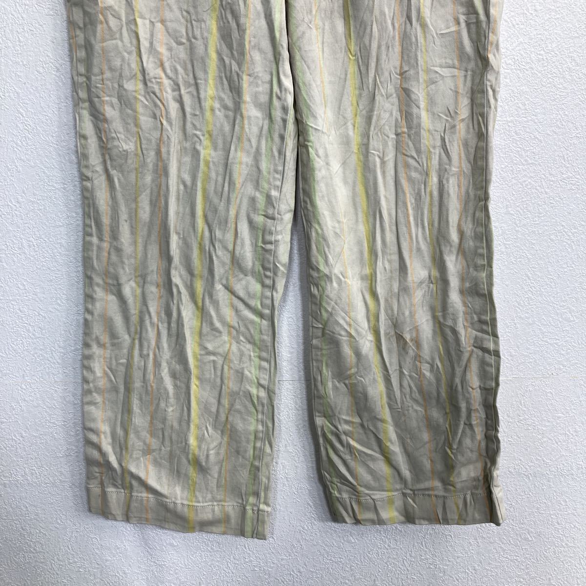 【中古】【古着】 Dickies ワークパンツ W31 ディッキーズ レディース ベージュ ストライプ 古着卸 アメリカ仕入 2305-695
