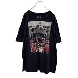 【中古】【古着】 adidas 半袖 プリント Tシャツ XL ブラック アディダス スポーツ ビッグサイズ 古着卸 アメリカ仕入れ a408-5250