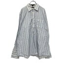 【中古】【古着】 TOMMY HILFIGER 長袖 ストライプ シャツ 2XL ホワイト ブルー トミーヒルフィガー ビッグサイズ 古着卸 アメリカ仕入 a5...