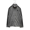 【中古】【古着】 adidas ジップアップ ジャージ ジャケット キッズ L 14-16 グレー ブラック アディダス トラックジャケット 古着卸 アメリカ仕...