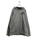 【中古】【古着】 adidas プリント ジャージ パーカー M グレー アディダス プルオーバー クライマウォーム 古着卸 アメリカ仕入 a505-5785