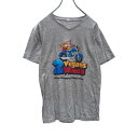 【中古】【古着】 LAT 半袖 プリント Tシャツ S グレー 2vegans2wheels キャラクター 古着卸 アメリカ仕入 a505-5806