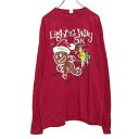 【中古】【古着】 Hanes 長袖 プリント Tシャツ L レッド ヘインズ クリスマス ライト ロンT ロングTシャツ 古着卸 アメリカ仕入 a505-586...