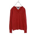 【中古】【古着】 TOMMY HILFIGER Vネック コットンニット セーター レディース S レッド トミーヒルフィガー 古着卸 アメリカ仕入れ a405-5120