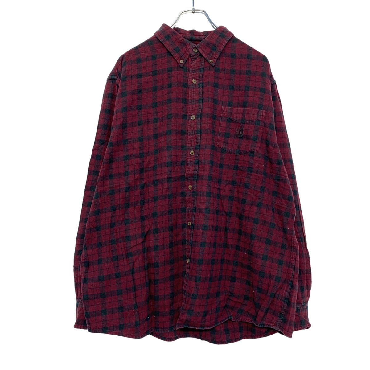 【中古】【古着】 CHAPS 長袖 チェック シャツ XL レッド ブラック チャップス ボタンダウン ビッグサイズ 古着卸 アメリカ仕入 a505-6223