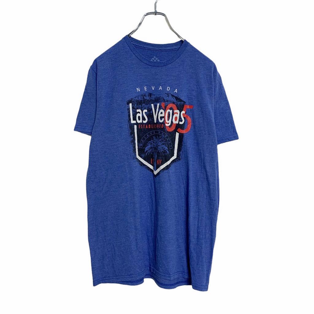 【中古】【古着】 POINT 半袖 プリント Tシャツ M ブルー ラスベガス 古着卸 アメリカ仕入れ a408-5020