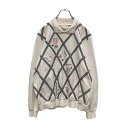 【中古】【古着】 ALFRED DUNNER レイヤードネック スウェット トレーナー レディース M アイボリー レトロ カントリー 80s 90s 古着卸 アメリカ仕入れ a408-5421