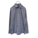 【中古】【古着】 TOMMY HILFIGER チェックシャツ Lサイズ トミーヒルフィガー 青 ブルー 古着卸 アメリカ仕入れ a408-6173
