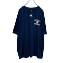 【中古】【古着】 adidas 半袖 プリント Tシャツ XL ネイビー ホワイト サッカー スポーツ ビッグサイズ アディダス ドライ 古着卸 アメリカ仕入 ...