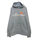 【中古】【古着】 ellesse プリント スウェットトレーナー L ライトブルー ホワイト エレッサ フーディ ポケット 古着卸 アメリカ仕入 a505-63...