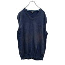 【中古】【古着】 Wolsey ニットベスト XL ネイビー ワンポイントロゴ ビッグサイズ 古着卸 アメリカ仕入れ a410-5152