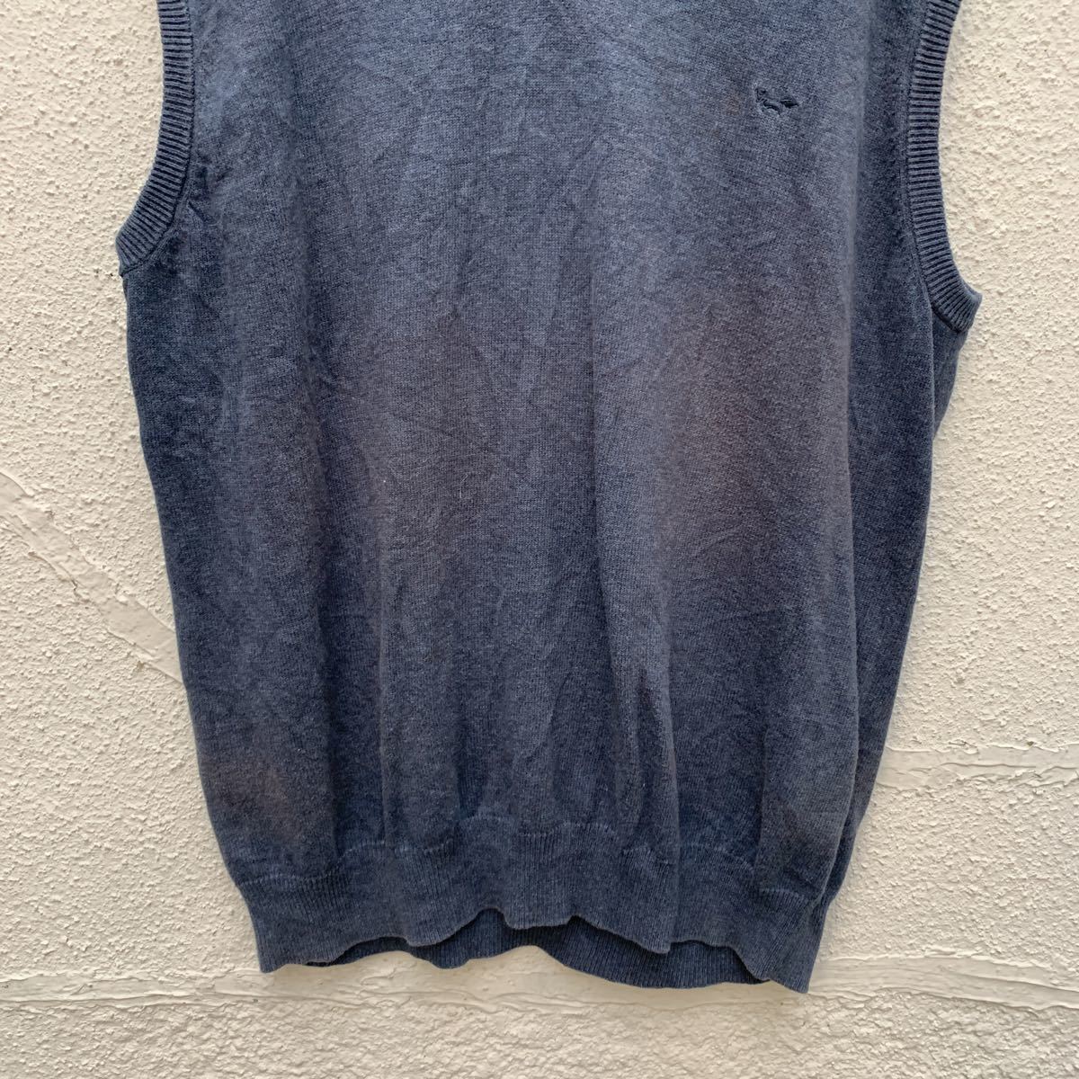 【中古】【古着】 Wolsey ニットベスト XL ネイビー ワンポイントロゴ ビッグサイズ 古着卸 アメリカ仕入れ a410-5152