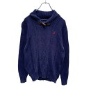 【中古】【古着】 NAUTICA ニットセーター レディース M ネイビー ノーティカ ワンポイントロゴ 古着卸 アメリカ仕入れ a410-5155