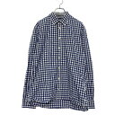 【中古】【古着】 TOMMY HILFIGER 長袖 ギンガム チェック シャツ M ネイビー ホワイト トミーヒルフィガー 古着卸 アメリカ仕入 a505-6...