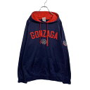 【中古】【古着】 スウェット パーカー S ネイビー レッド GONZAGA bulldog ブルドッグ フーディー 古着卸 アメリカ仕入れ a411-5706