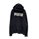 【中古】【古着】 PUMA スウェット パーカー S ブラック ホワイト ロゴ プリント フーディー 古着卸 アメリカ仕入れ a412-5181