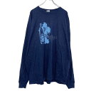 【中古】【古着】 GILDAN 長袖 プリント Tシャツ 2XL ネイビー ギルダン ビッグサイズ 古着卸 アメリカ仕入 a505-6712