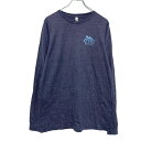 【中古】【古着】 CANVAS 長袖 プリント Tシャツ M ネイビー キャンバス バックプリント ロンT ロングTシャツ 古着卸 アメリカ仕入 a505-67...