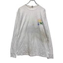【中古】【古着】 JERZEES 長袖 プリント Tシャツ M ホワイト ジャージーズ ロンT ロングTシャツ バックプリント 古着卸 アメリカ仕入 a505-...