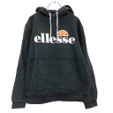 【中古】【古着】 ellesse プリント スウェットトレーナー レディース S ブラック エレッセ フーディ ポケット 古着卸 アメリカ仕入 a505-6825