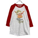 【中古】【古着】 SHAKA ACTIVE 七分袖 ラグラン プリント Tシャツ M レッド シャカアクティブ 古着卸 アメリカ仕入 a505-6840