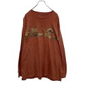 【中古】【古着】 CLEARWATER 長袖 プリント Tシャツ L レッドブラウン ロンT 古着卸 アメリカ仕入 a505-6869