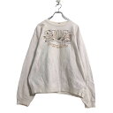 【中古】【古着】 COTTON DELUXE プリント スウェット トレーナー M ホワイト コットンデラックス 貝 ニュージャージー 古着卸 アメリカ仕入 a...