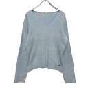 【中古】【古着】 TOMMY HILFIGER Vネック セーター XL ライトブルー トミーヒルフィガー コットンナイロン ビッグサイズ 古着卸 アメリカ仕入...
