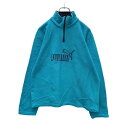 【中古】【古着】 PUMA ハーフジップ フリース プルオーバー S〜 ブルー ブラック プーマ ロゴ スポーツ ストリート 古着卸 アメリカ仕入れ a501-...