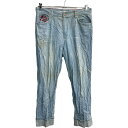 【中古】【古着】 TOMMY HILFIGER デニムパンツ W34 トミーヒルフィガー レディース ライトブルー 古着卸 アメリカ仕入 2305-2050
